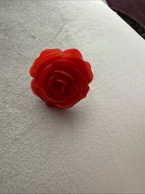 Kenneth Jay Lane Red Rose Cocktail Ring